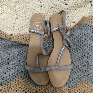 Jack Rogers Glittering Silver Sandals